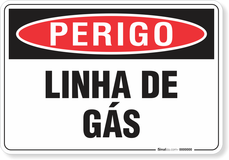 Placa Perigo Linha De Gás