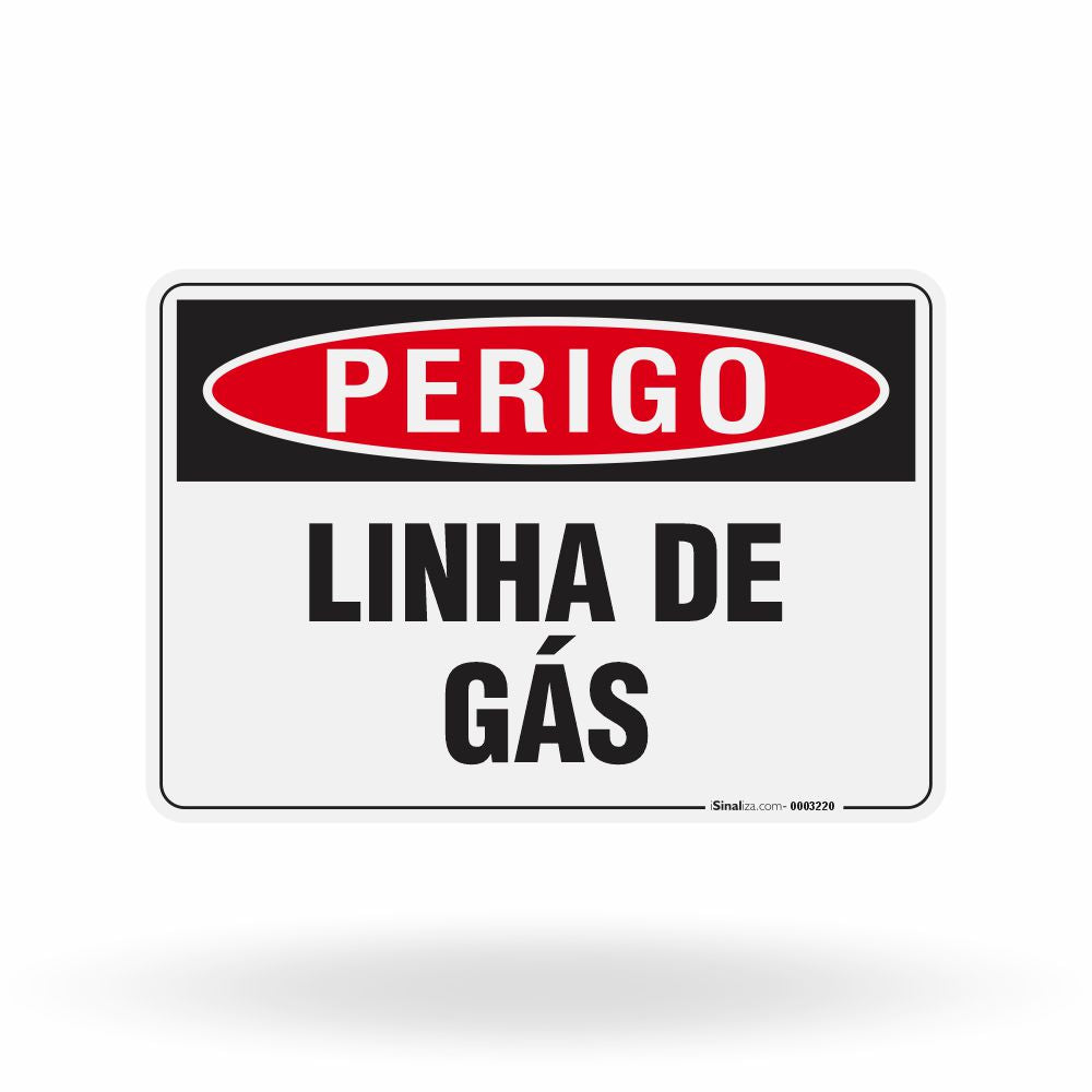 Placa Perigo - Linha de Gás