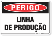 Placa Perigo Linha De Produção