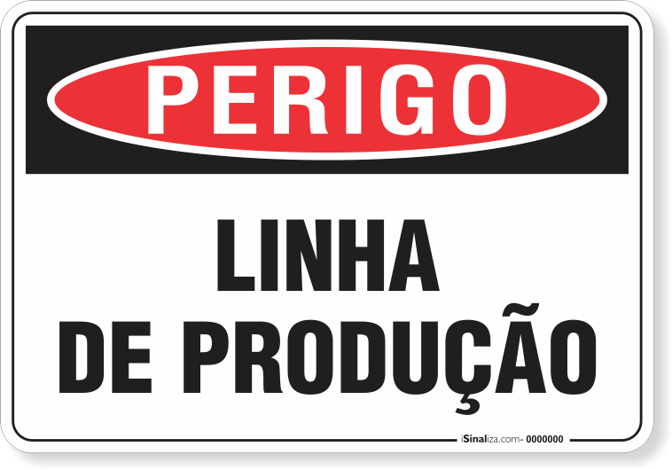 Placa Perigo Linha De Produção