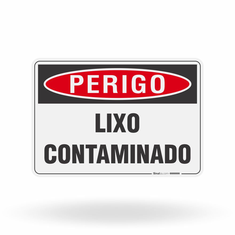 Placa Perigo - Lixo Contaminado