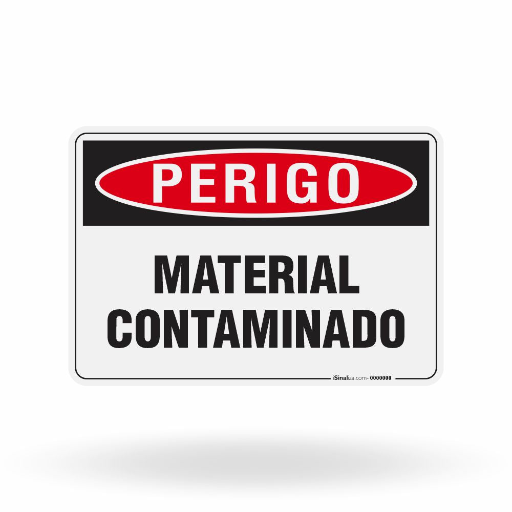 Placa Perigo - Material Contaminado