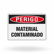 Placa Perigo - Material Contaminado