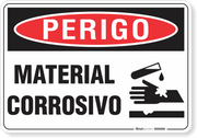 Placa Perigo Material Corrosivo