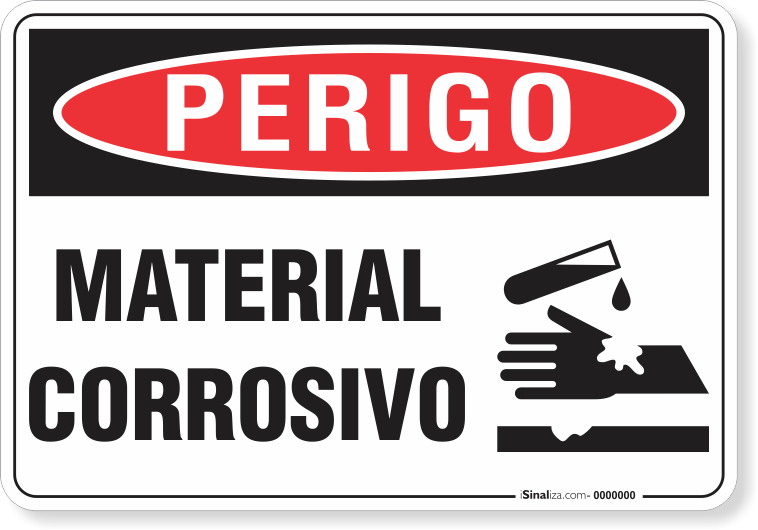 Placa Perigo Material Corrosivo
