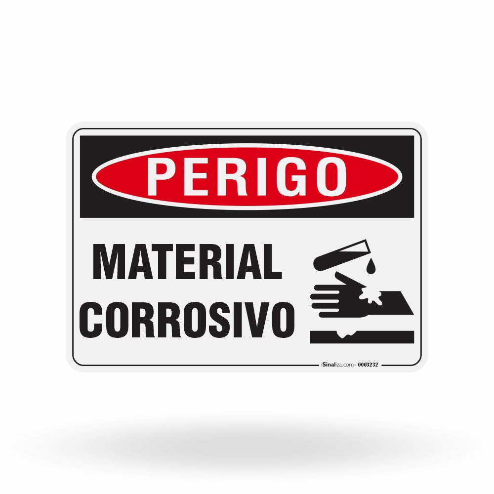 Placa Perigo - Material Corrosivo