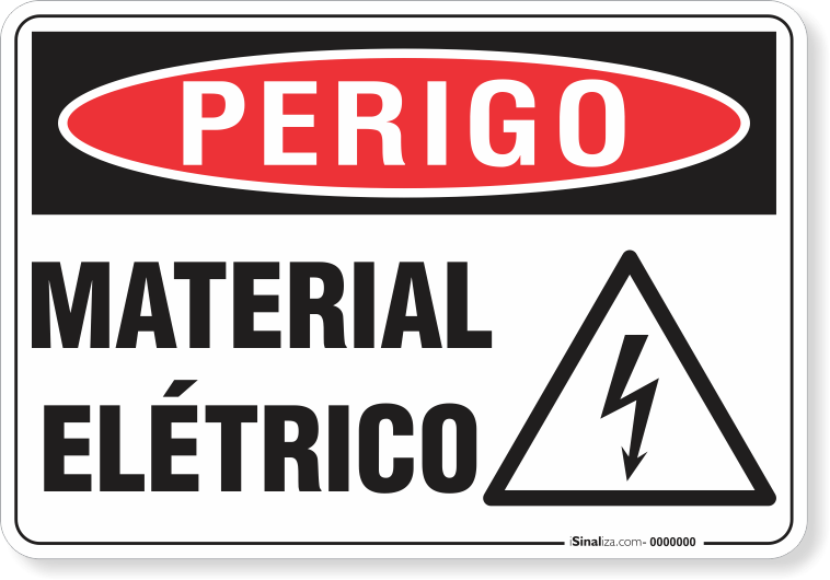 Placa Perigo Material Elétrico