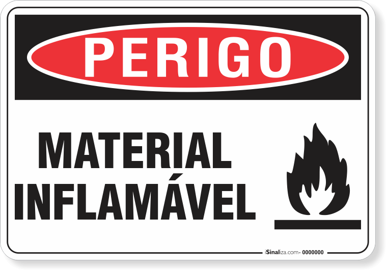 Placa Perigo Material Inflamável