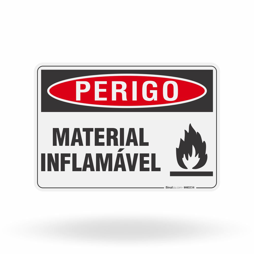 Placa Perigo - Material Inflamável