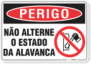 Placa Perigo Não Alterne O Estado Da Alavanca