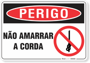 Placa Perigo Não Amarrar A Corda