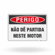 Placa Perigo - Não dê Partida Neste Motor