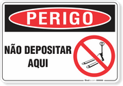 Placa Perigo Não Depositar Aqui