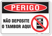 Placa Perigo Não Deposite O Tambor Aqui