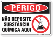 Placa Perigo Não Deposite Substância Química Aqui