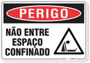 Placa Perigo Não Entre Espaço Confinado