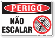 Placa Perigo Não Escalar