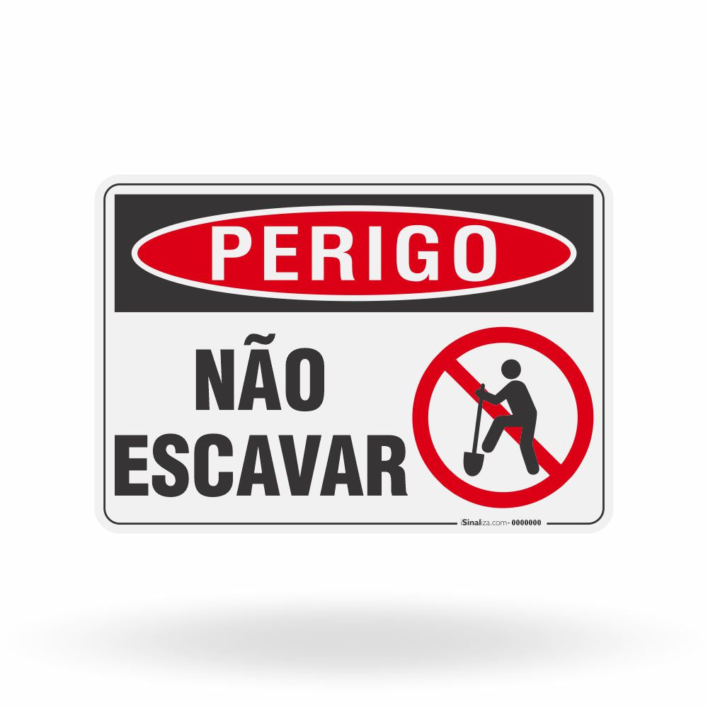 Placa Perigo - Não Escavar