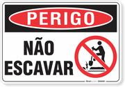 Placa Perigo Não Escavar