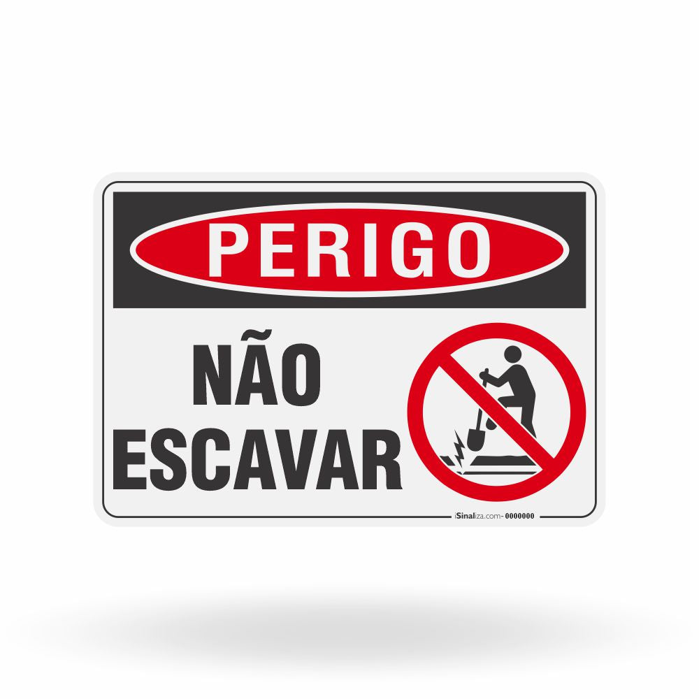 Placa Perigo - Não Escavar