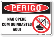 Placa Perigo Não Opere Com Guindastes Aqui