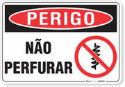 Placa Perigo Não Perfurar