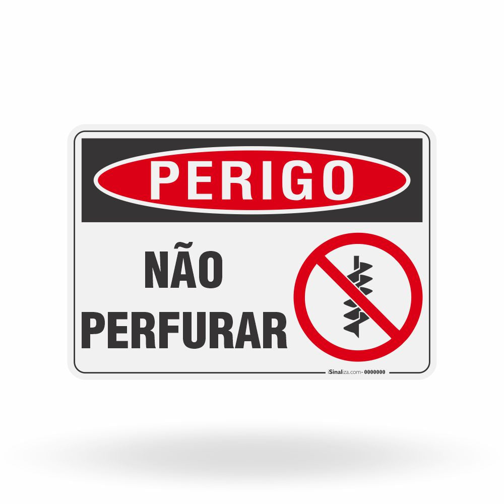 Placa Perigo - Não Perfurar