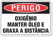 Placa Perigo Oxigênio Manter Óleo E Graxa A Distância