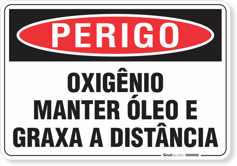 Placa Perigo Oxigênio Manter Óleo E Graxa A Distância