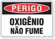 Placa Perigo Oxigênio Não Fume