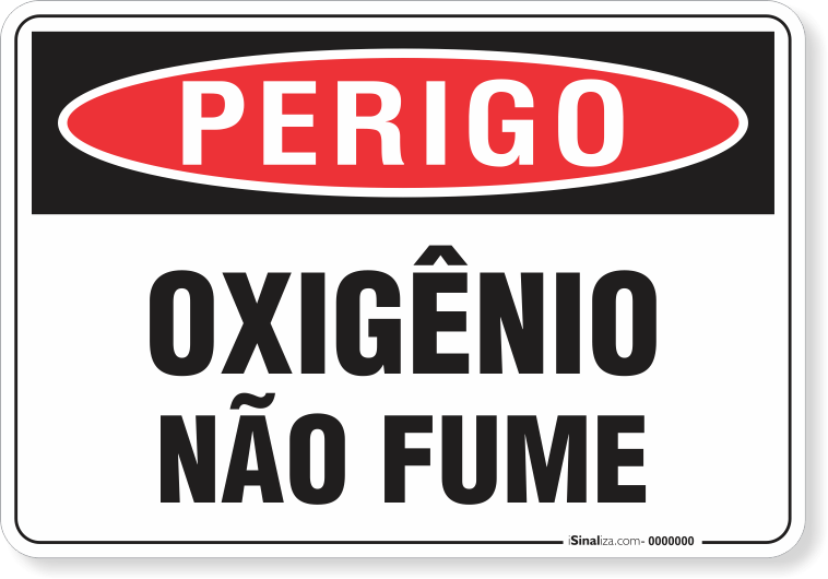 Placa Perigo Oxigênio Não Fume