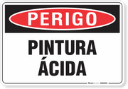 Placa Perigo Pintura Ácida