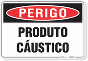 Placa Perigo Produto Cáustico