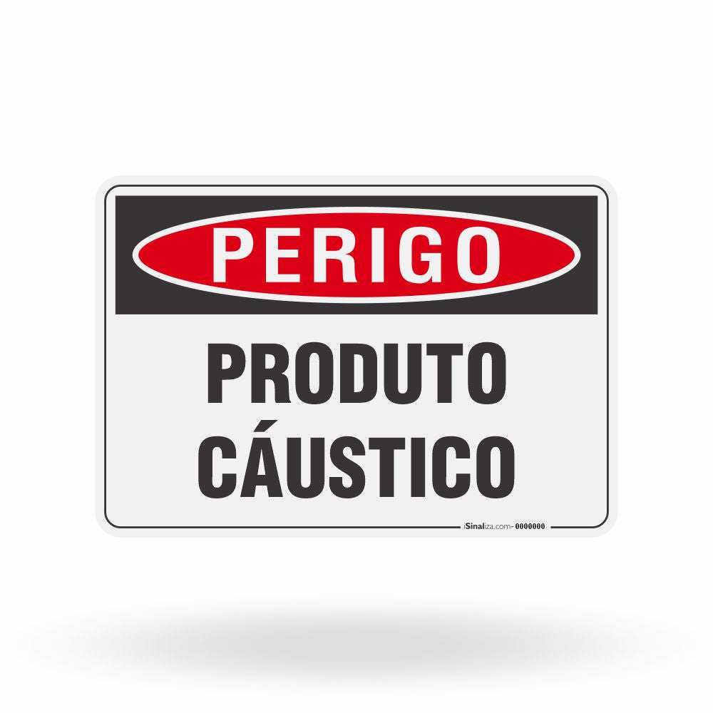 Placa Perigo - Produto Cáustico