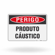 Placa Perigo - Produto Cáustico