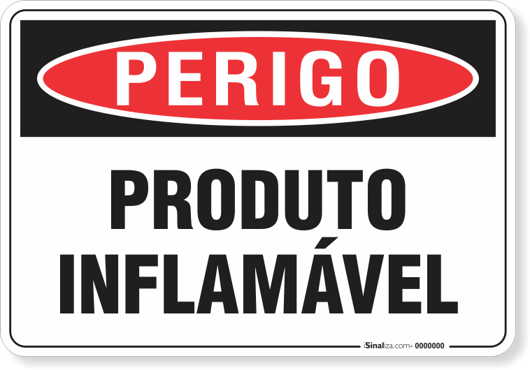 Placa Perigo Produto Inflamável