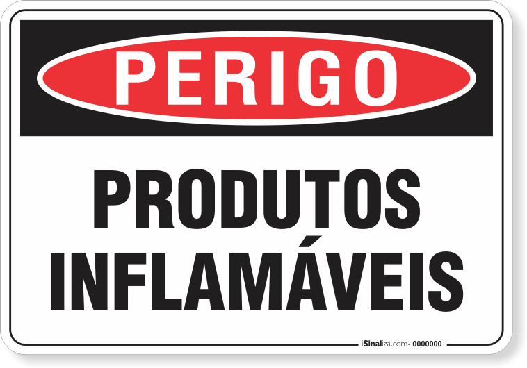 Placa Perigo Produtos Inflamáveis
