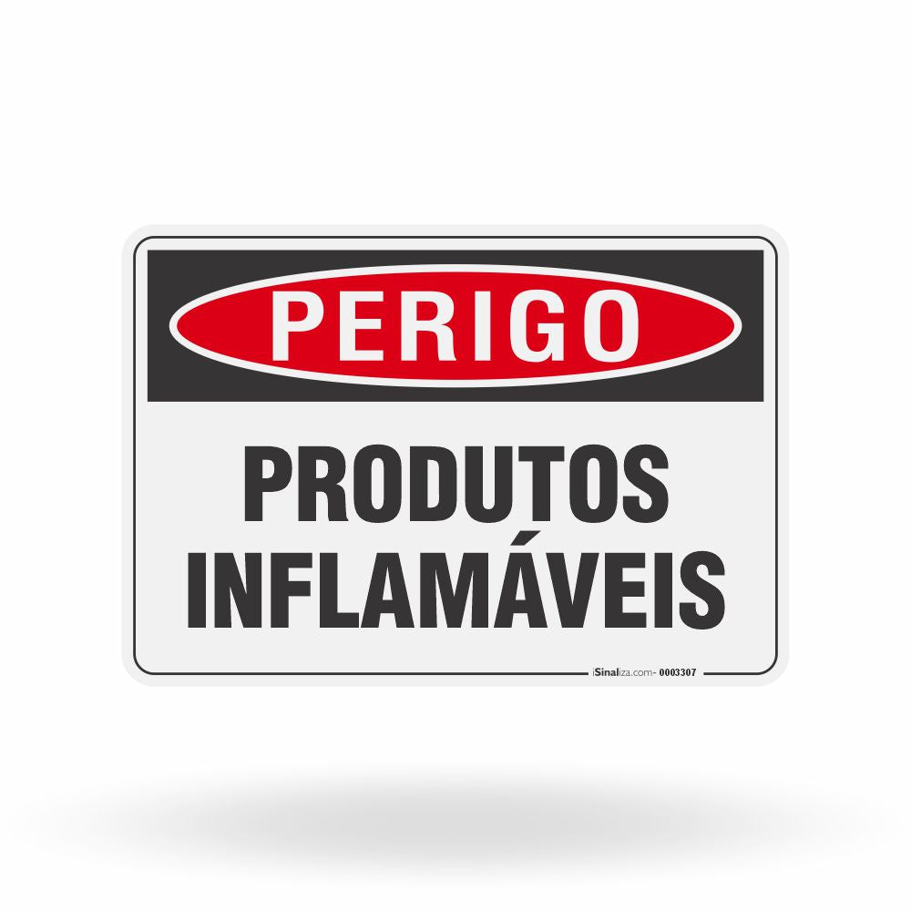 Placa Perigo - Produtos Inflamáveis