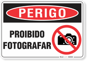 Placa Perigo Proibido Fotografar