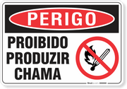 Placa Perigo Proibido Produzir Chama