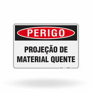 Placa Perigo - Projeção de Material Quente