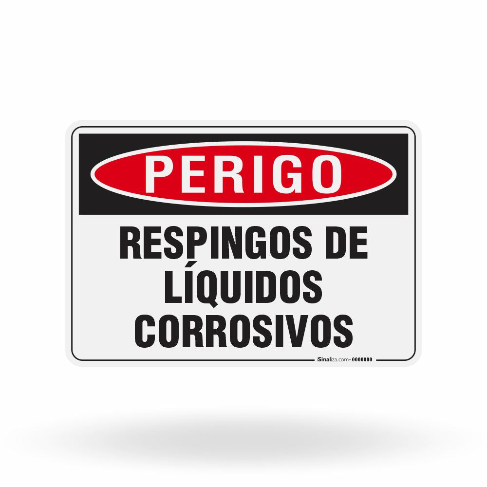 Placa Perigo - Respingos de Líquidos Corrosivos