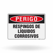 Placa Perigo - Respingos de Líquidos Corrosivos