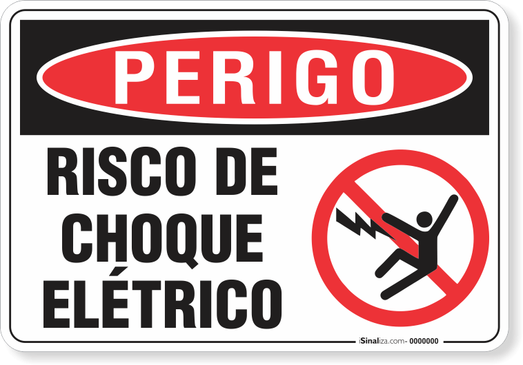 Placa Perigo Risco De Choque Elétrico