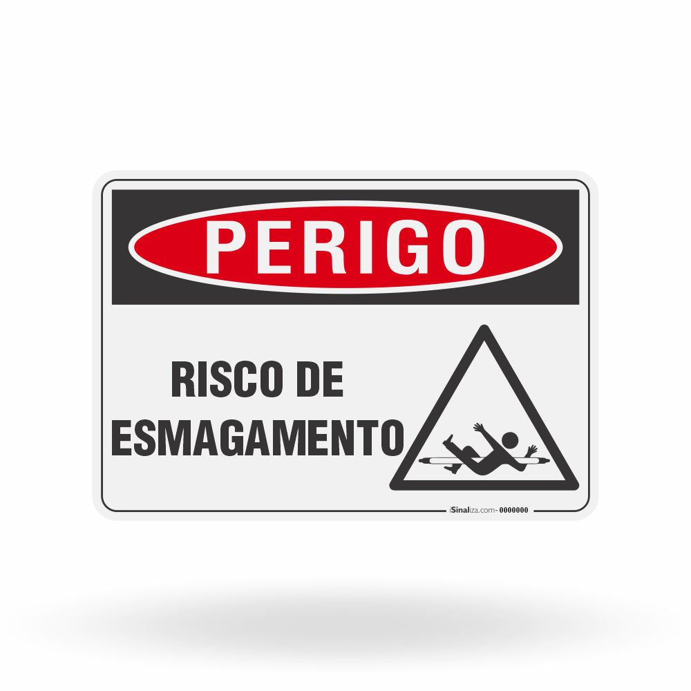 Placa Perigo - Risco de Esmagamento