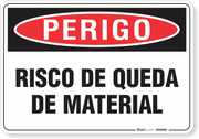 Placa Perigo Risco De Queda De Material