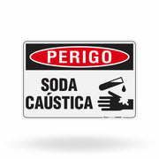 Placa Perigo - Soda Cáustica