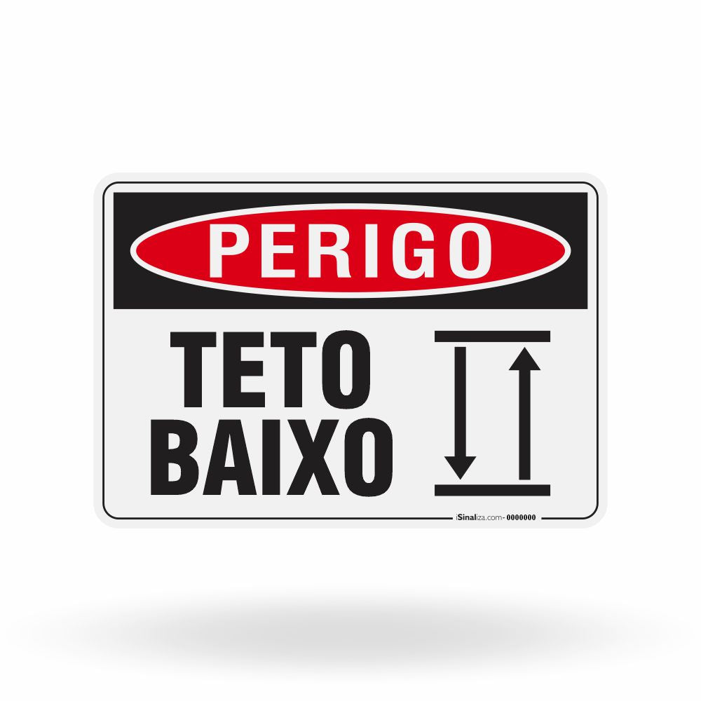 Placa Perigo - Teto Baixo