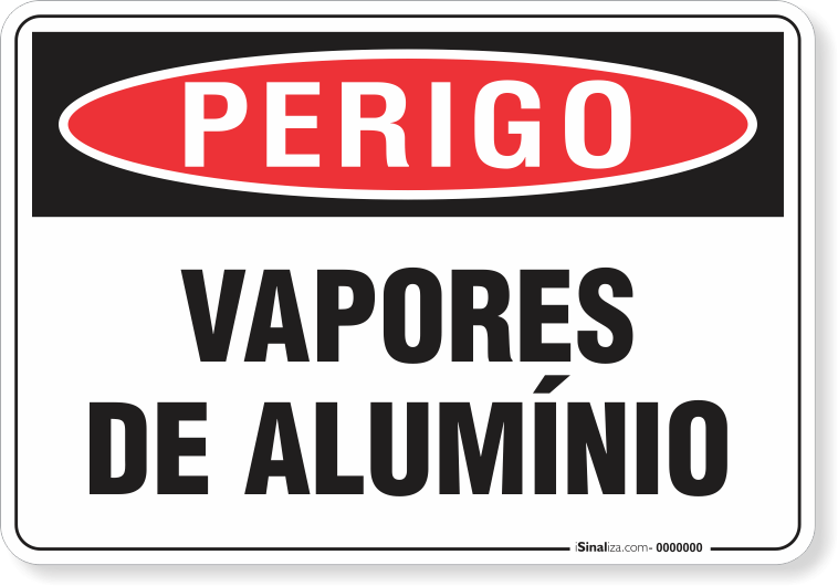 Placa Perigo Vapores De Alumínio