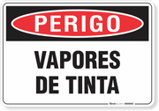 Placa Perigo Vapores De Tinta